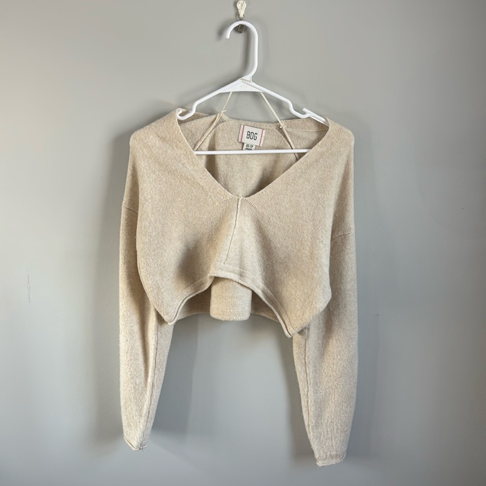 cropped, v-neck sweater from Urban Outfitters